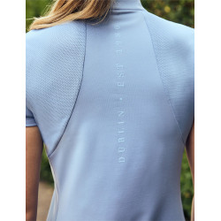 Dublin ademend damespoloshirt met korte mouwen en 1/4-ritssluiting Blauwe nevel