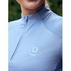 Dublin ademend damespoloshirt met korte mouwen en 1/4-ritssluiting Blauwe nevel