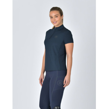 Polo manches courtes Dublin respirant fermeture à glissière 1/4 zippé femme Marine Bleu marine