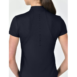 Polo manches courtes Dublin respirant fermeture à glissière 1/4 zippé femme Marine Bleu marine