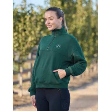 Dublin dames fleece trui met 1/4-rits Donkergroen smaragd Dublin dames fleece trui met 1/4-rits Donkergroen smaragd