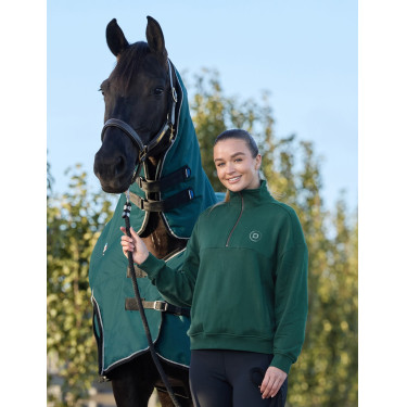 Dublin dames fleece trui met 1/4-rits Donkergroen smaragd Dublin dames fleece trui met 1/4-rits Donkergroen smaragd
