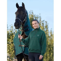 Pull polaire Dublin 1/4 zippé femme Vert émeraude foncé