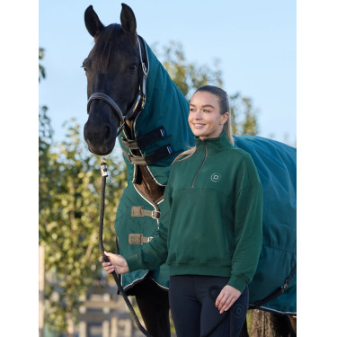 Dublin dames fleece trui met 1/4-rits Donkergroen smaragd Dublin dames fleece trui met 1/4-rits Donkergroen smaragd