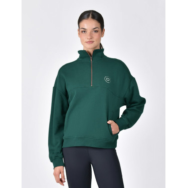 Dublin dames fleece trui met 1/4-rits Donkergroen smaragd Dublin dames fleece trui met 1/4-rits Donkergroen smaragd