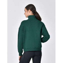 Pull polaire Dublin 1/4 zippé femme Vert émeraude foncé