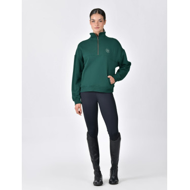 Dublin dames fleece trui met 1/4-rits Donkergroen smaragd Dublin dames fleece trui met 1/4-rits Donkergroen smaragd