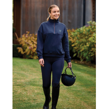 Dublin dames fleece trui met 1/4-rits Marine Marineblauw Dublin dames fleece trui met 1/4-rits Marine Marineblauw
