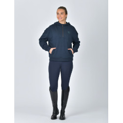 Pull-polaire Dublin capuche 1/4 zippé femme Marine Bleu marine