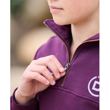 Kinder fleecepullover Dublin 1/4-rits Paarsviolet Kinder fleecepullover Dublin 1/4-rits Paarsviolet