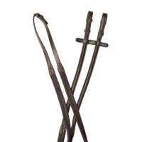 Rênes Collegiate ComFiTec Opulux Fancy bombé en caoutchouc Marron foncé