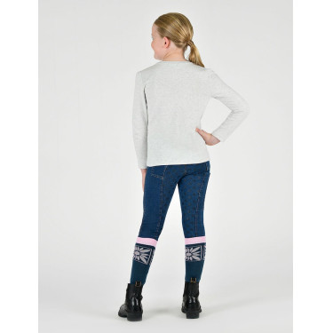 Kinder T-shirt met lange, pofmouwen Dublin Poppy Wit schimmel / Noordse pony Kinder T-shirt met lange, pofmouwen Dublin Poppy Wit schimmel / Noordse pony