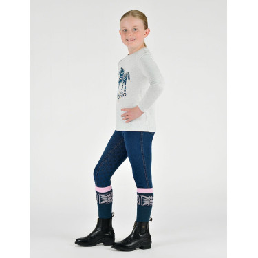 Kinder T-shirt met lange, pofmouwen Dublin Poppy Wit schimmel / Noordse pony Kinder T-shirt met lange, pofmouwen Dublin Poppy Wit schimmel / Noordse pony