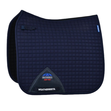 Tapis de selle Weatherbeeta Prime Air-Tec Dressage Shaped Marine Bleu marine
