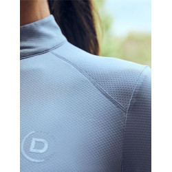 Dublin dames ademend paardrijshirt met lange mouwen Blauwe nevel Dublin dames ademend paardrijshirt met lange mouwen Blauwe nevel