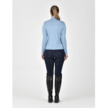 Dublin dames ademend paardrijshirt met lange mouwen Blauwe nevel Dublin dames ademend paardrijshirt met lange mouwen Blauwe nevel