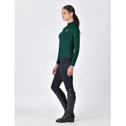 Top d'équitation manches longues Dublin respirant femme Vert émeraude foncé