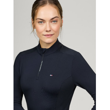 Base Layer Tommy Hilfiger Equestrian Milo 1/4 zip dames Woestijnlucht Blauw