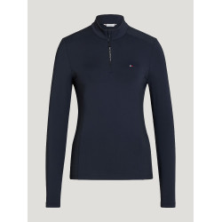 Base Layer Tommy Hilfiger Equestrian Milo 1/4 zip dames Woestijnlucht Blauw