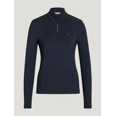 Base Layer Tommy Hilfiger Equestrian Milo 1/4 zip dames Woestijnlucht Blauw