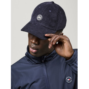 Tommy Hilfiger Equestrian pet van ribfluweel Watson Woestijnlucht Blauw Tommy Hilfiger Equestrian pet van ribfluweel Watson Woestijnlucht Blauw
