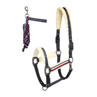 Licol et longe Tommy Hilfiger Equestrian Yale avec fourrure Desert sky Bleu Licol et longe Tommy Hilfiger Equestrian Yale avec fourrure Desert sky Bleu