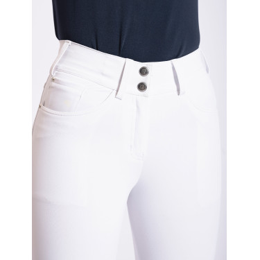 Wedstrijdbroek Tommy Hilfiger Equestrian Geneva dames kniestukken-grip Optisch wit