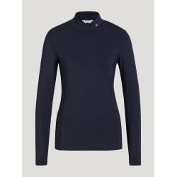 Polo col roulé Tommy Hilfiger Equestrian Ava femme Desert sky Bleu Polo col roulé Tommy Hilfiger Equestrian Ava femme Desert sky Bleu