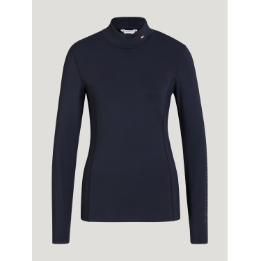 Tommy Hilfiger Equestrian Ava dames coltrui-polo Woestijnlucht Blauw Tommy Hilfiger Equestrian Ava dames coltrui-polo Woestijnlucht Blauw