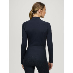 Polo d'hiver manches longues Tommy Hilfiger Equestrian 1/4 zip Beth femme Desert sky Bleu Polo d'hiver manches longues Tommy Hilfiger Equestrian 1/4 zip Beth femme Desert sky Bleu