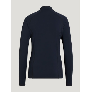Polo d'hiver manches longues Tommy Hilfiger Equestrian 1/4 zip Beth femme Desert sky Bleu Polo d'hiver manches longues Tommy Hilfiger Equestrian 1/4 zip Beth femme Desert sky Bleu