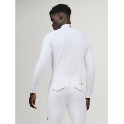 Polo de concours manches longues Tommy Hilfiger Equestrian Eaton homme Blanc optique Polo de concours manches longues Tommy Hilfiger Equestrian Eaton homme Blanc optique