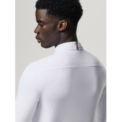 Polo de concours manches longues Tommy Hilfiger Equestrian Eaton homme Blanc optique Polo de concours manches longues Tommy Hilfiger Equestrian Eaton homme Blanc optique