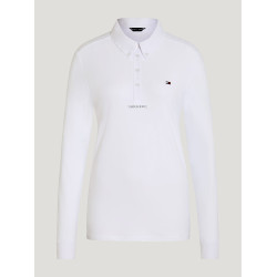 Wedstrijdpoloshirt met lange mouwen Tommy Hilfiger Equestrian Eaton heren Optisch wit Wedstrijdpoloshirt met lange mouwen Tommy Hilfiger Equestrian Eaton heren Optisch wit