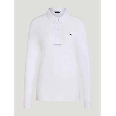 Wedstrijdpoloshirt met lange mouwen Tommy Hilfiger Equestrian Eaton heren Optisch wit Wedstrijdpoloshirt met lange mouwen Tommy Hilfiger Equestrian Eaton heren Optisch wit
