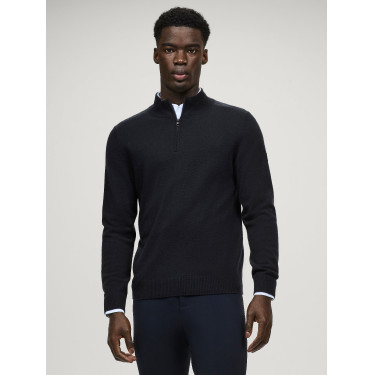 Kasjmier trui Tommy Hilfiger Equestrian 1/2 zip Oakfield heren Woestijnlucht Blauw Kasjmier trui Tommy Hilfiger Equestrian 1/2 zip Oakfield heren Woestijnlucht Blauw