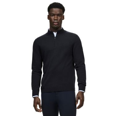 Kasjmier trui Tommy Hilfiger Equestrian 1/2 zip Oakfield heren Woestijnlucht Blauw