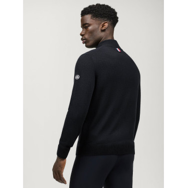 Kasjmier trui Tommy Hilfiger Equestrian 1/2 zip Oakfield heren Woestijnlucht Blauw Kasjmier trui Tommy Hilfiger Equestrian 1/2 zip Oakfield heren Woestijnlucht Blauw