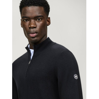 Kasjmier trui Tommy Hilfiger Equestrian 1/2 zip Oakfield heren Woestijnlucht Blauw Kasjmier trui Tommy Hilfiger Equestrian 1/2 zip Oakfield heren Woestijnlucht Blauw