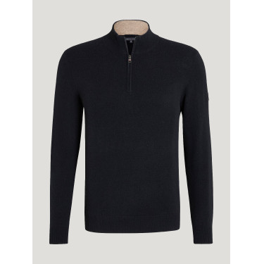 Kasjmier trui Tommy Hilfiger Equestrian 1/2 zip Oakfield heren Woestijnlucht Blauw Kasjmier trui Tommy Hilfiger Equestrian 1/2 zip Oakfield heren Woestijnlucht Blauw