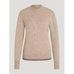 Cashmere trui Tommy Hilfiger Equestrian Ellery dames Taupe Bruin