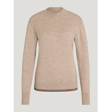 Cashmere trui Tommy Hilfiger Equestrian Ellery dames Taupe Bruin