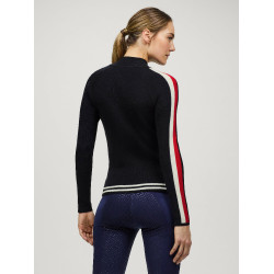 Pull zippé Tommy Hilfiger Equestrian Carol femme Desert sky Bleu Pull zippé Tommy Hilfiger Equestrian Carol femme Desert sky Bleu
