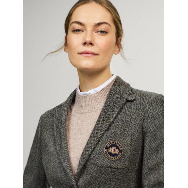 Damesblazer Tommy Hilfiger Equestrian Albany tweed Gemêleerd grijs