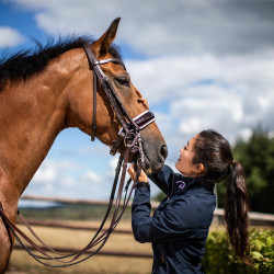 Bride Working by Dy'on Muserolle Large Vernie Doublure Blanche Marron Bride Working by Dy'on Muserolle Large Vernie Doublure Blanche Marron