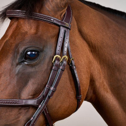 Bridon Muserolle Croisée Tressée D Collection Dy'on Marron Bridon Muserolle Croisée Tressée D Collection Dy'on Marron