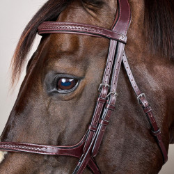 Bridon Muserolle Croisée Tressée New English Collection Dy'on Marron Bridon Muserolle Croisée Tressée New English Collection Dy'on Marron