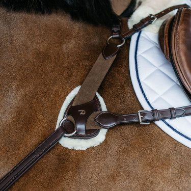 Collier de chasse 5 points avec élastiques New English Collection Dy'on Marron Collier de chasse 5 points avec élastiques New English Collection Dy'on Marron