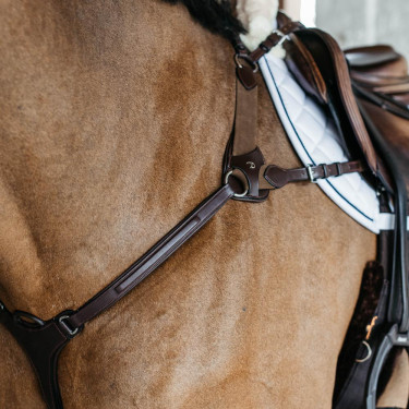 Collier de chasse 5 points avec élastiques New English Collection Dy'on Marron Collier de chasse 5 points avec élastiques New English Collection Dy'on Marron