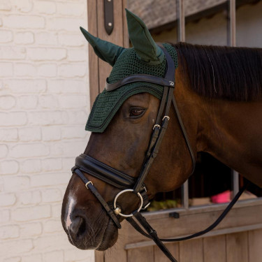 Bonnet anti-mouches Kentucky Wellington Velvet Mini Perles Vert sapin